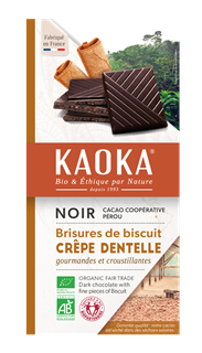 Kaoka Chocolat noir 55% crepes dentelles bio 100g - 1648